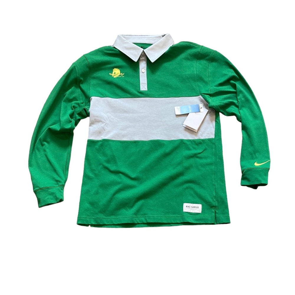 Oregon Ducks Nike Men’s Striped Long Sleeve Polo Shirt Small
